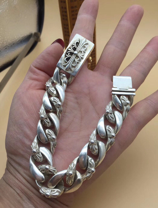 【收来克罗心款925男式辟邪手链低价出售】...