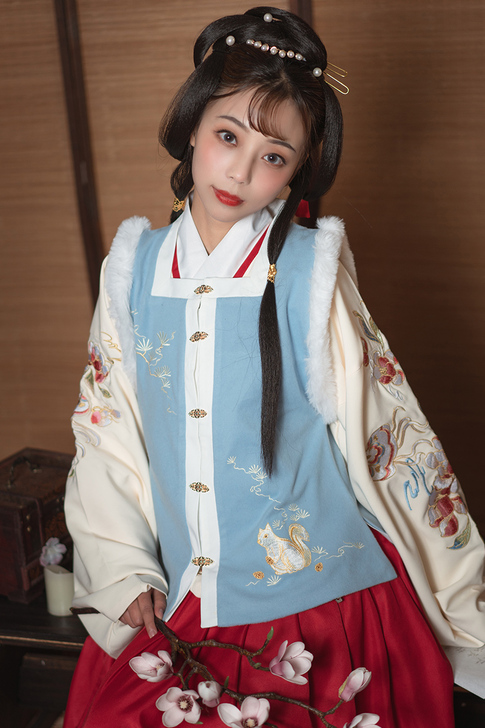 花神记樱茸明制方领比甲正品原创汉服女中国风...