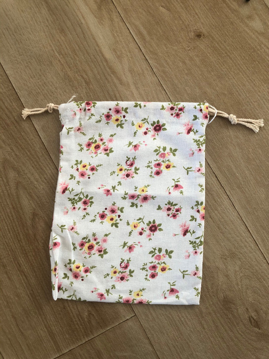 棉麻碎花抽绳收纳袋