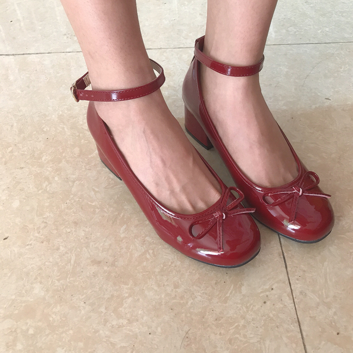 日系甜美少女单鞋集合石川家红色蝴蝶结康莉东...