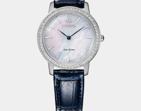 西铁城日本官方正品光动能时尚满天星贝母表盘...