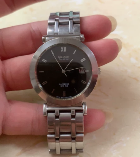 出闲置原装日本西铁城光动能手表，蓝宝石镜面...