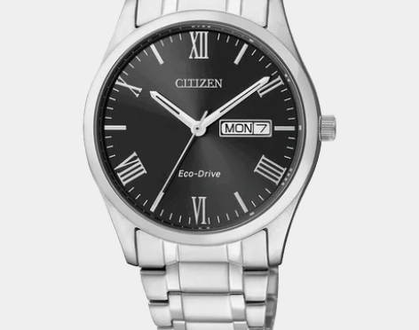 西铁城日本官方正品防水商务休闲复古钢带光动...