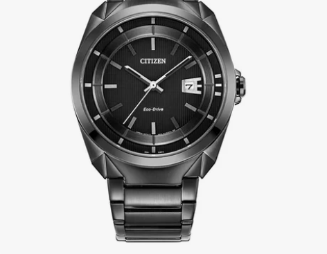 西铁城旗舰店日本官方光动能正品防水全黑钢带...