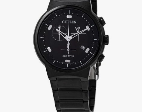 正品Citizen西铁城黑武士钢带光动能蓝...