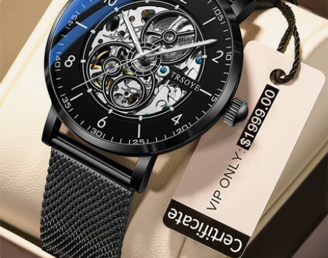 手表男表品牌防水自动机械表飞轮镂空正品男士手表十大男款运动表