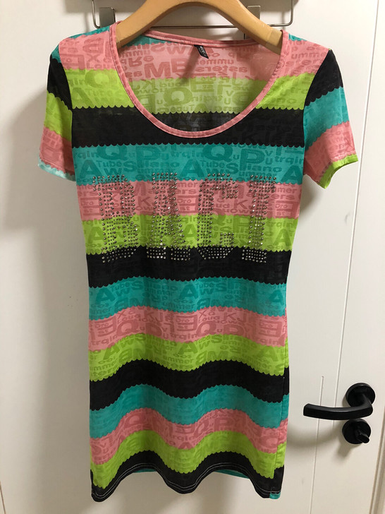 彩虹修身连衣裙，有弹性，75-100姐妹看...