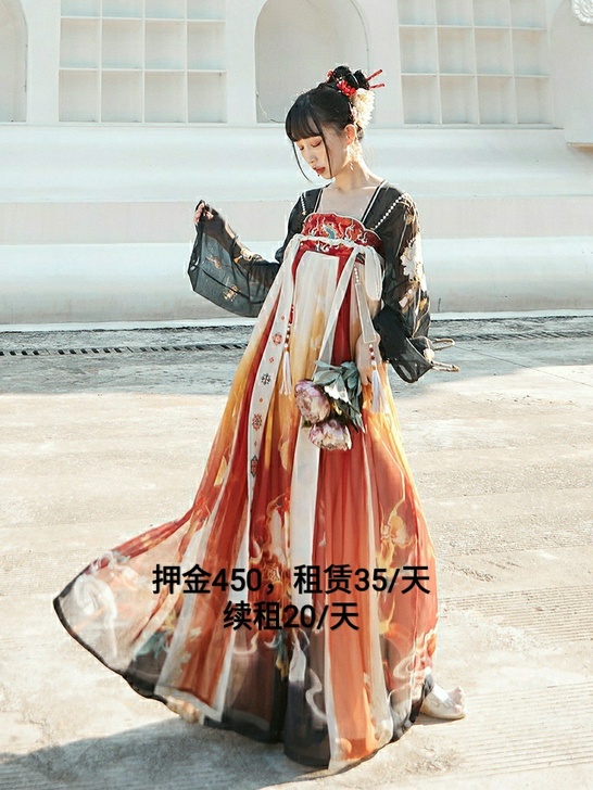 【出租汉服】十三余小豆焦骨牡丹小全套无大袖...