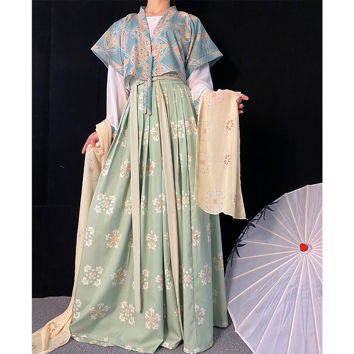 汉服女荨茉原创如梦令唐背子中国风汉服女唐制...