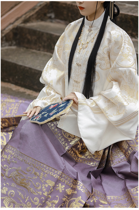 空谷记 云升乐歌 明制立领对襟织金短袄织金...