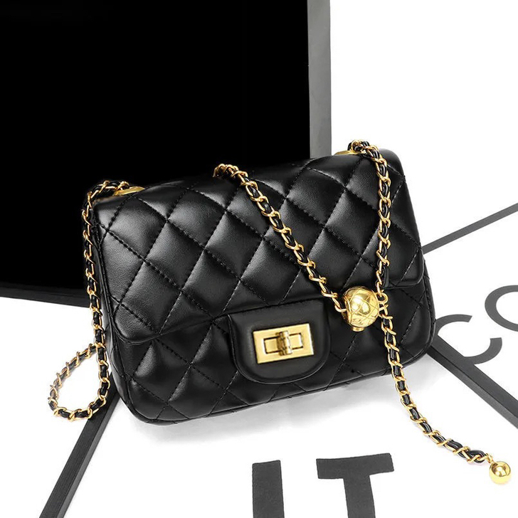 包邮羊皮女包 夏季百搭仙女链条包单肩斜挎包