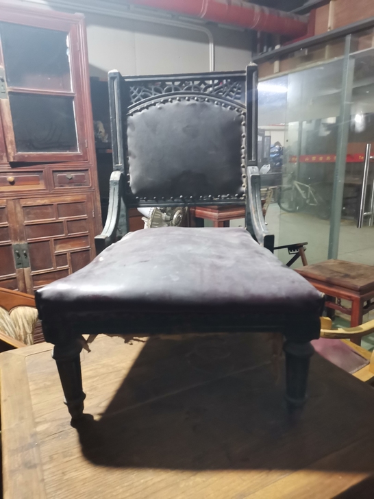 西洋壁炉椅，清代，年代久远，胡桃木，功手一...