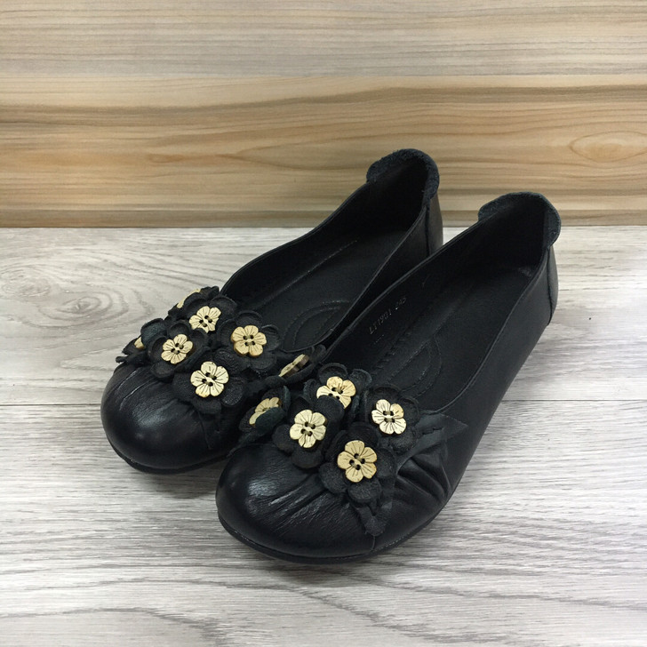 女鞋真皮低跟单鞋2020春季新款小皮鞋软底...