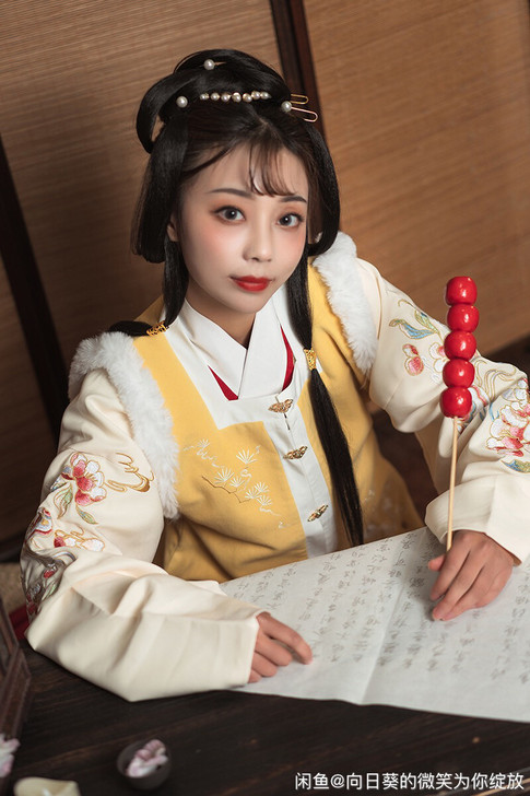 花神记原创汉服女明制方领比甲正品汉服秋冬加...