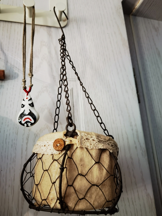 铁艺手提悬挂小花篮 客厅摆件 置物篮