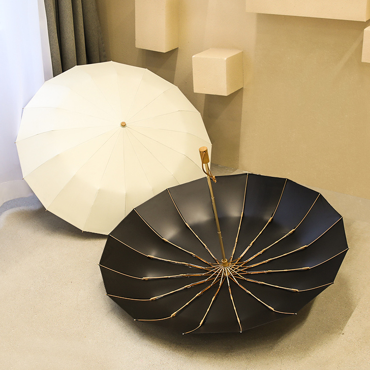 森系复古简约16骨伞太阳伞晴雨两用伞女防晒...