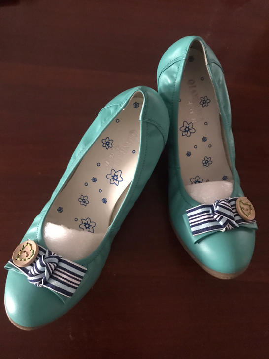 夏季坡跟女鞋单鞋  绿色 39码 全新