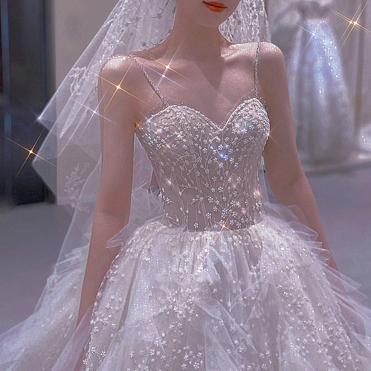 婚纱2021新款新娘气质公主风高级感法式轻...