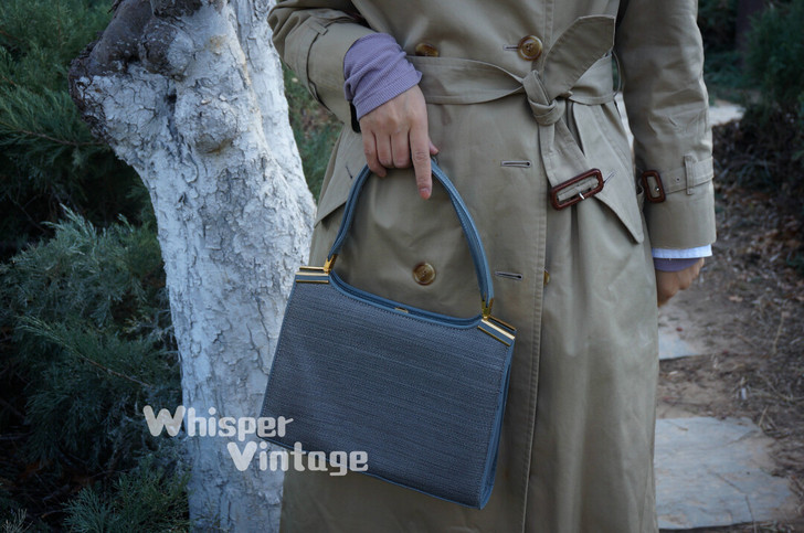 vintage 灰色马毛编织包vintag...