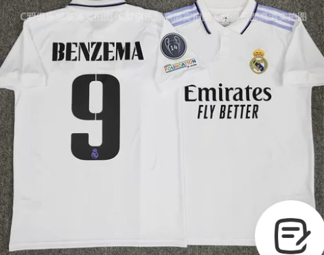 足球服2223赛季皇马主场球衣9号本泽马1...