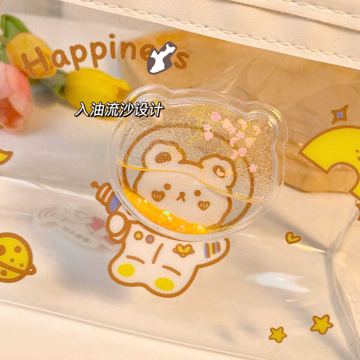 创意流沙笔袋化妆包少女心透明pvc收纳袋i...