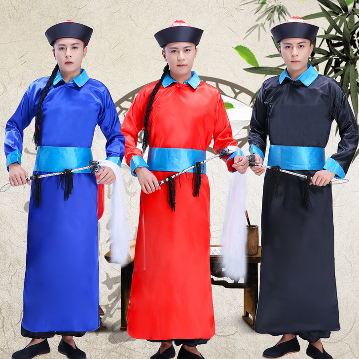 万圣节成人古装清朝太监服舞会大臣官服僵尸服...