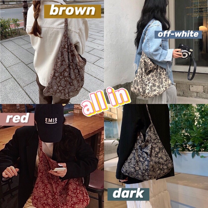 郑素敏同风格emis多色百搭休闲腰果花布袋...