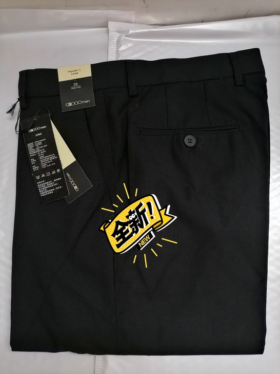 G2000黑色男装合身款西裤夏天款式暗斜纹...