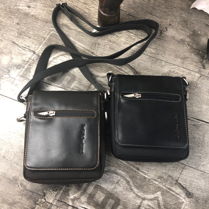 头层牛皮男士真皮单肩包斜挎背包外贸出口尾单...