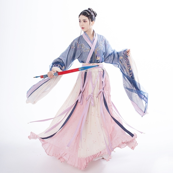 诗经-夙夜花朝记汉服原创中国华服日走秀款南...