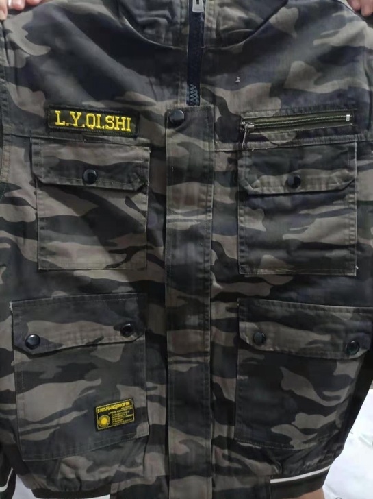 春秋款长袖工作服纯棉迷彩劳保套装