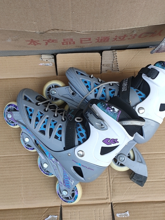 美洲狮直牌旱冰鞋,41-44码,九成新,二...
