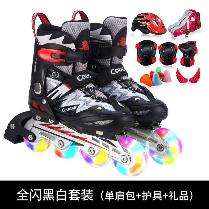 美洲狮直排轮滑鞋成人旱冰鞋男女溜冰鞋儿童全...