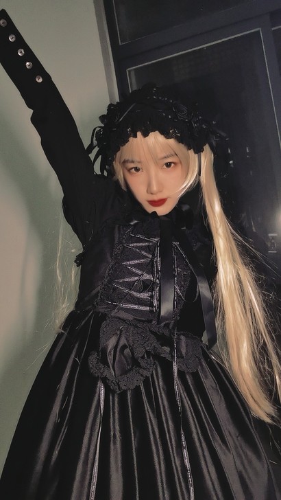 中古别珍babydoll类似型jsk小众暗...