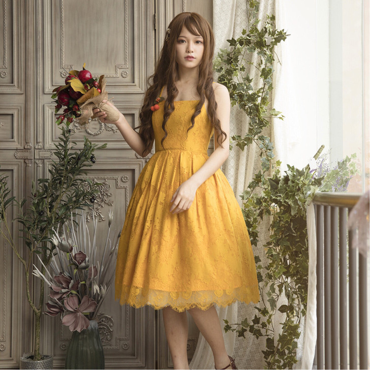 【第九行星】百花乱2 春夏蕾丝吊带连衣裙j...