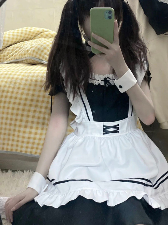 女仆装cos可爱学生女装大佬连衣裙萝莉塔套...