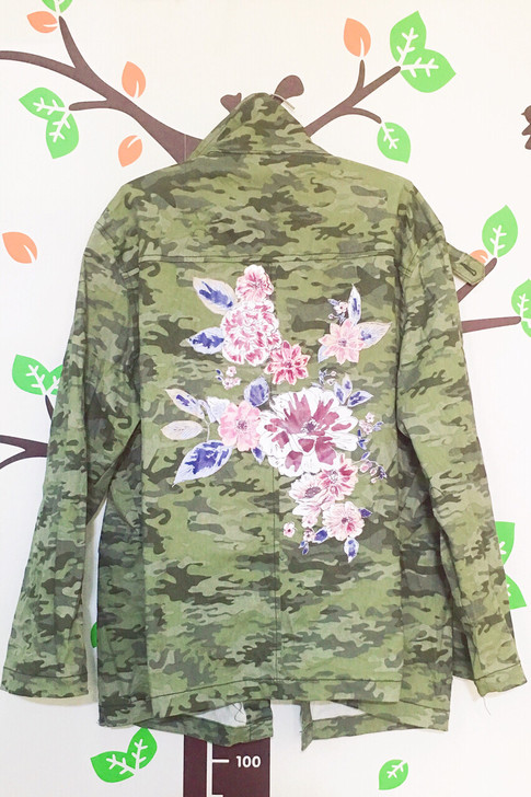 包邮大码200迷彩外套男女大褂印花夹克开衫...