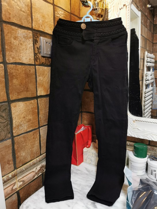 麻花腰金口弹力长裤M码