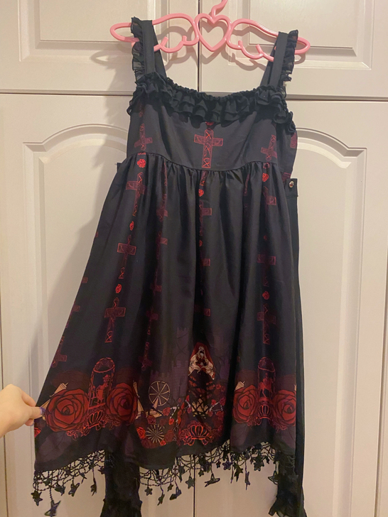 三叶亭奥罗拉l码暗黑风连衣裙洛丽塔