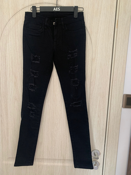 Moussy sly 女 破洞牛仔裤 小脚裤