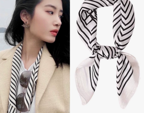 红色丝巾小方巾女冬季发带春秋时尚百搭防晒披...