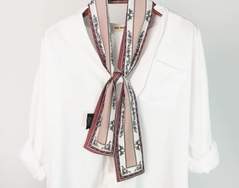 长条领巾小丝巾女夏季装饰头巾薄款细窄围巾百...