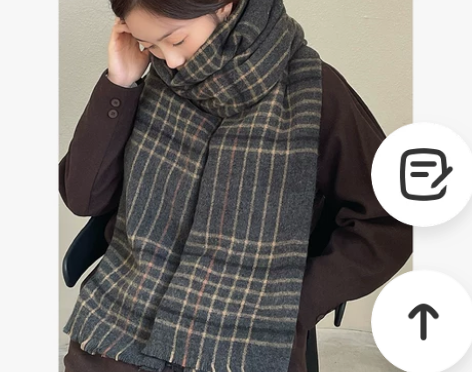 郑多喜 复古格纹超大披肩两用保暖围巾女冬季...