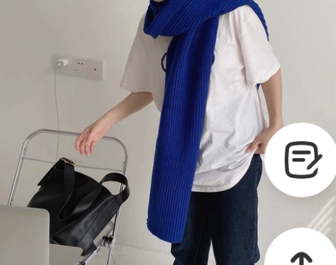 闲置韩版ins潮针织纯色围巾女2021新款...