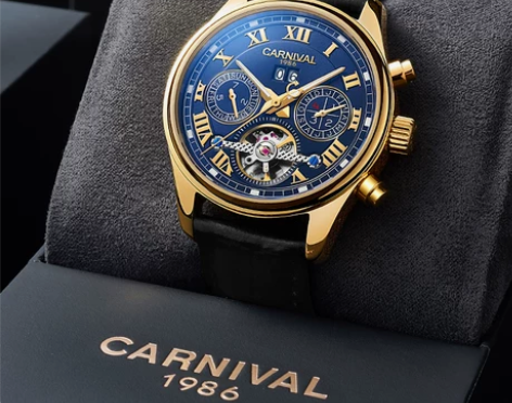 嘉年华手表 正品牌瑞士男士机械表全自动镂空