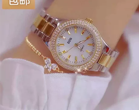 富二代送的瑞士正品名表飞亚达款满钻手表女奢...