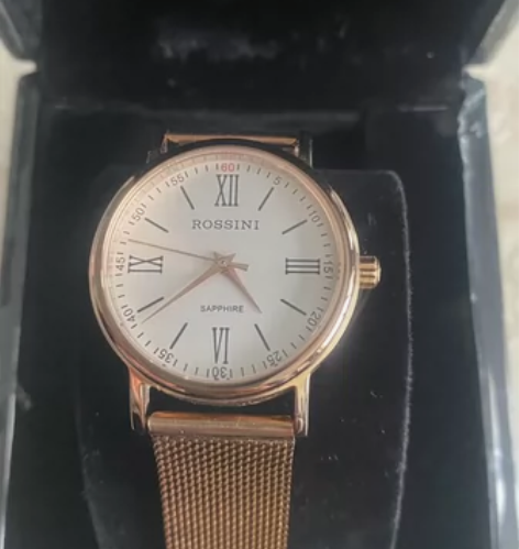 罗西尼女士石英腕表手表，还有一副棕色皮带 ...