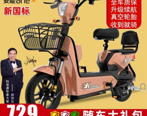 科思康新国标电动车成人电动自行车48V电电...