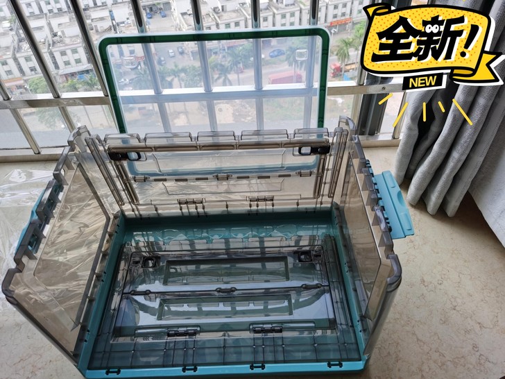 可折叠透明收纳箱可侧开可上开家用车载学生省...