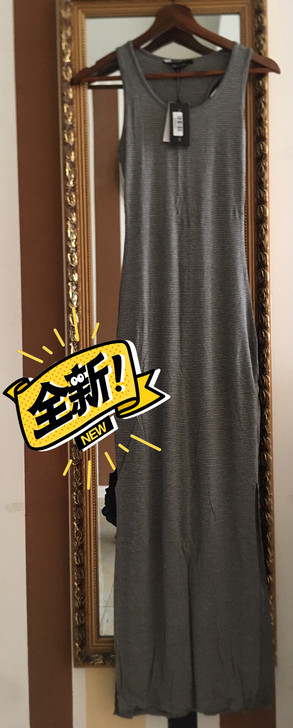 长款条纹背心裙s码